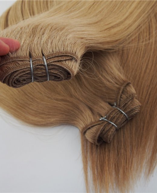 machine made human hair weft 