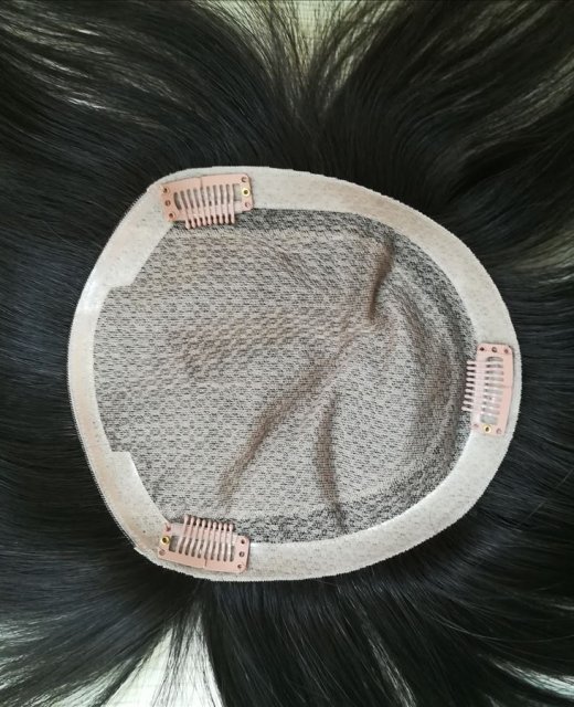 Full silk top human hair toupee